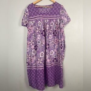 Only necessities purple cotton floral nightgown size 18/20